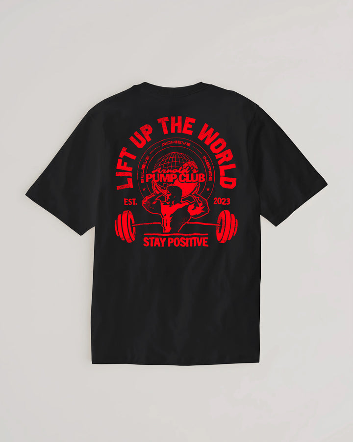 Lift Up The World Red On Black T-Shirt